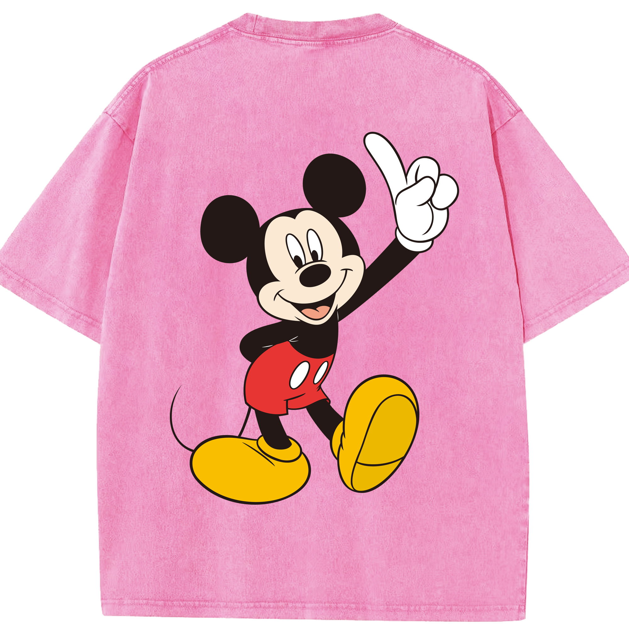 （画像用） ミッキーマウス Mickey Mouse 綿100% ヴィンテージ風 半袖Tシャツ（背面プリント）